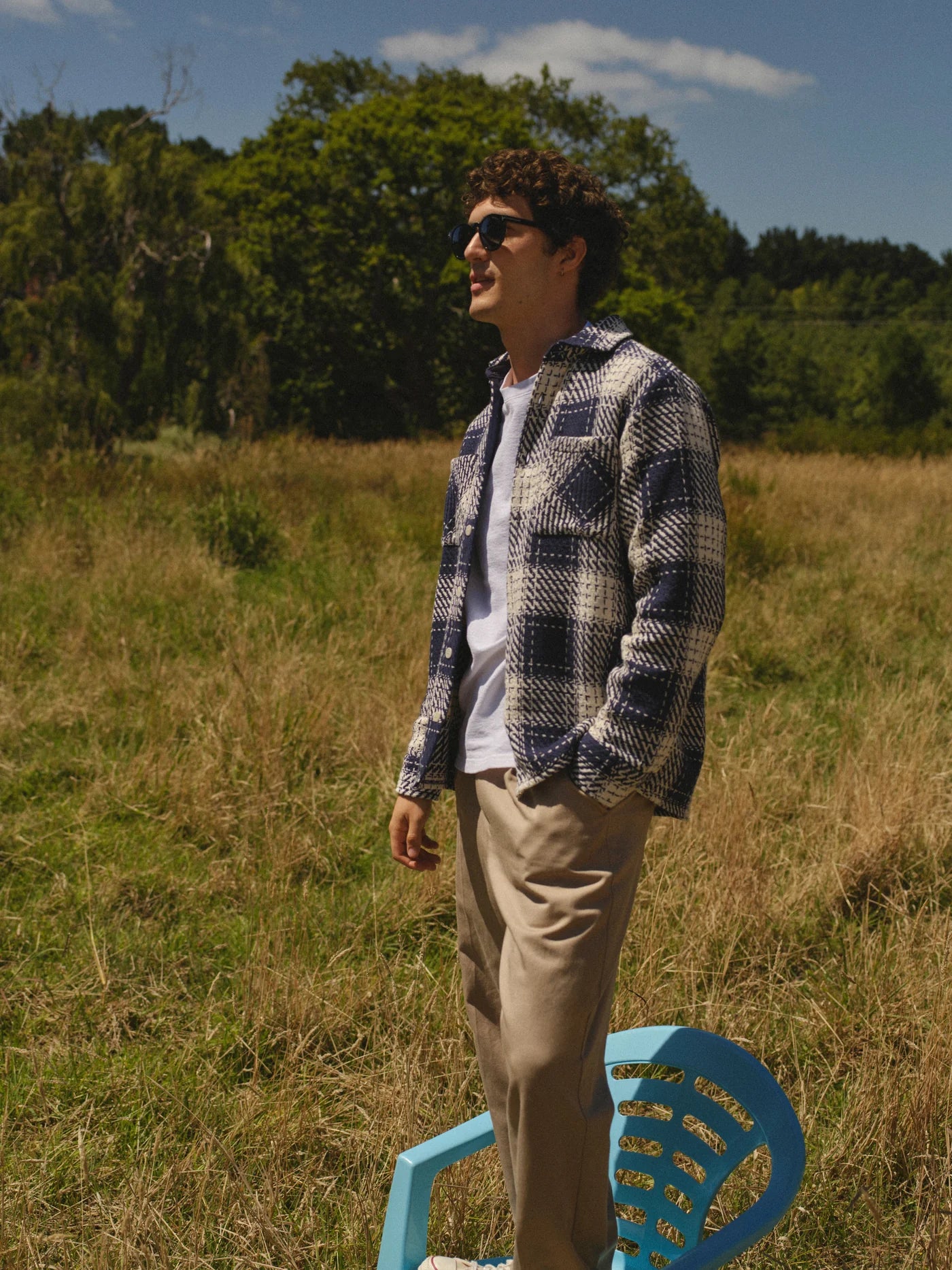 Wax London Whiting Overshirt Navy Marine Beatnik