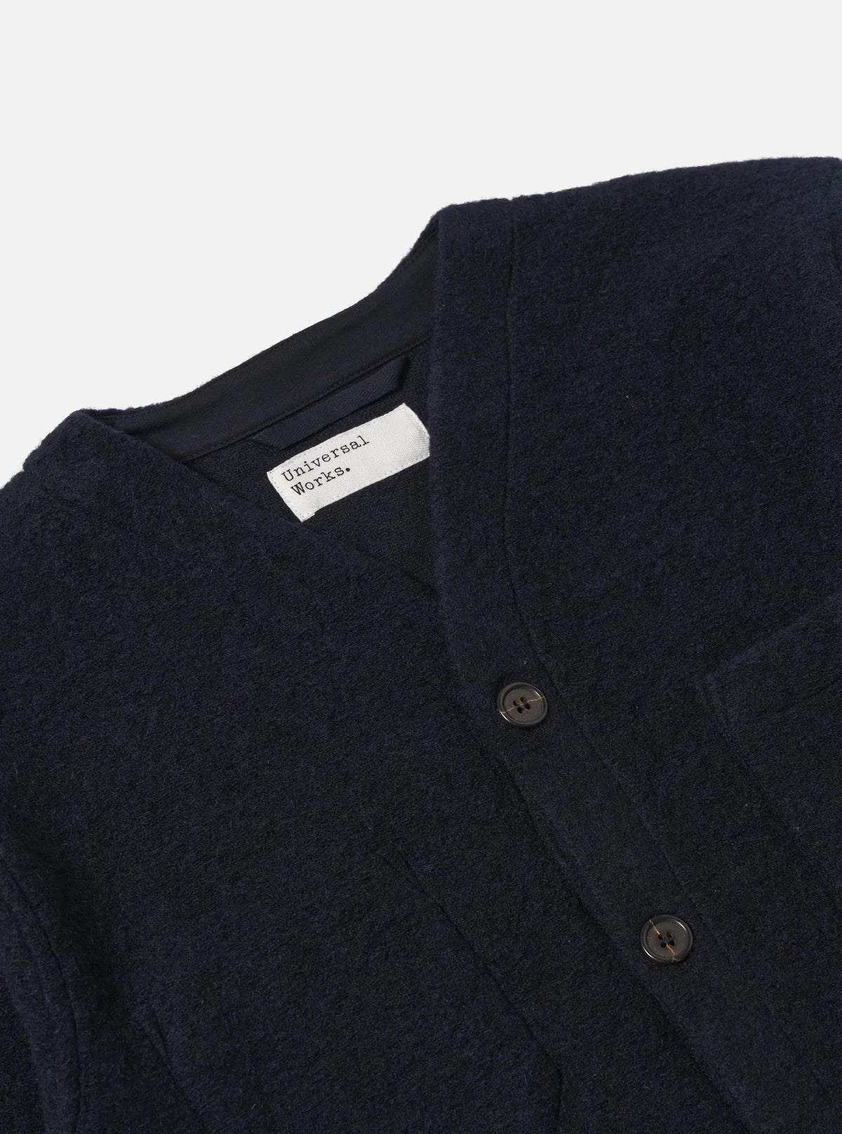 Universal Works Wool Fleece Cardigan Navy