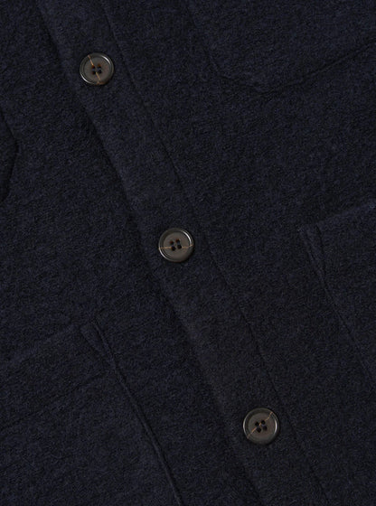 Universal Works Wool Fleece Cardigan Navy