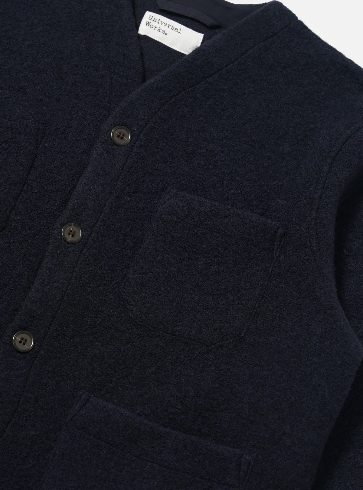 Universal Works Wool Fleece Cardigan Navy