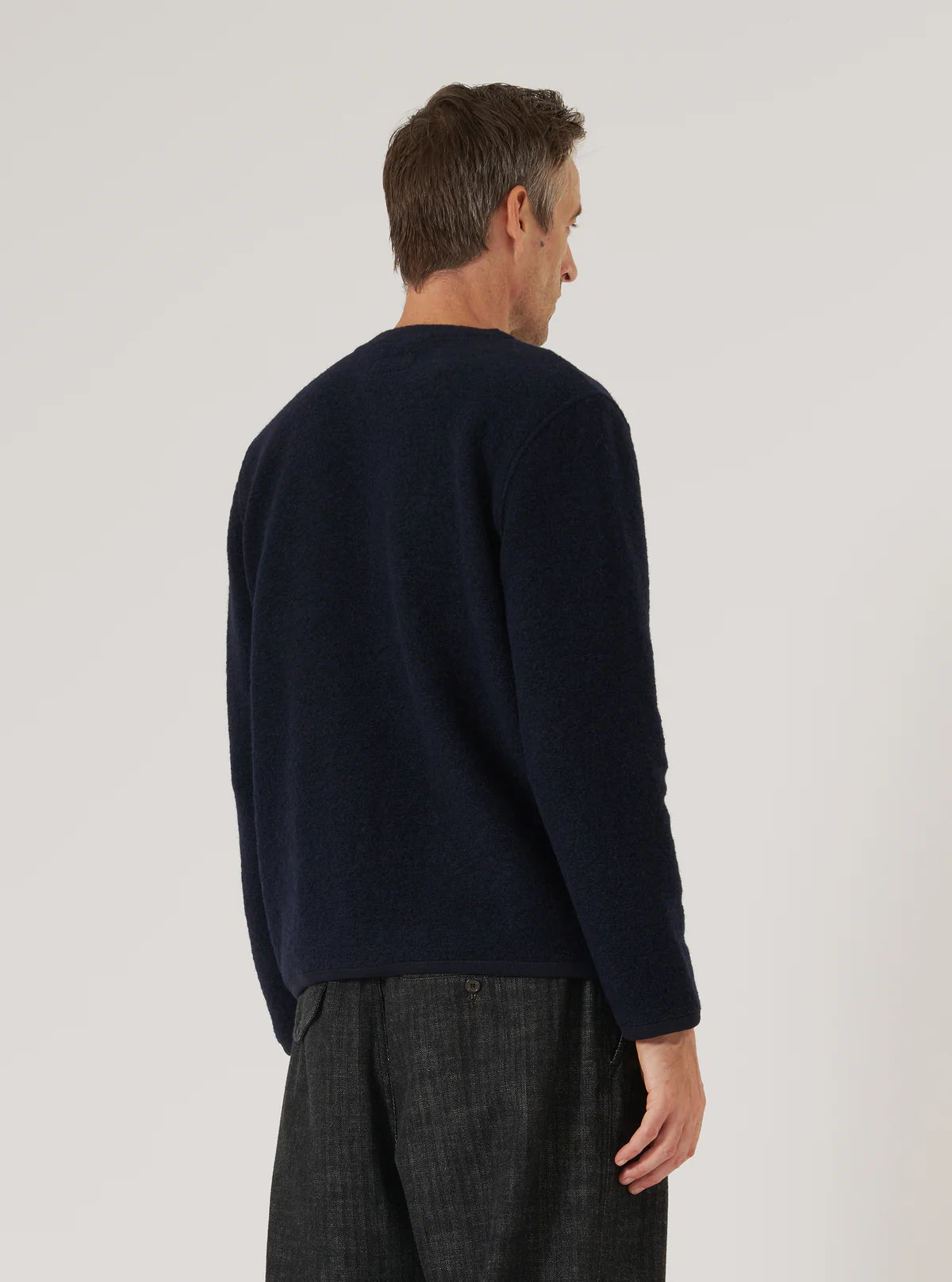 Universal Works Wool Fleece Cardigan Navy