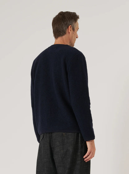 Universal Works Wool Fleece Cardigan Navy
