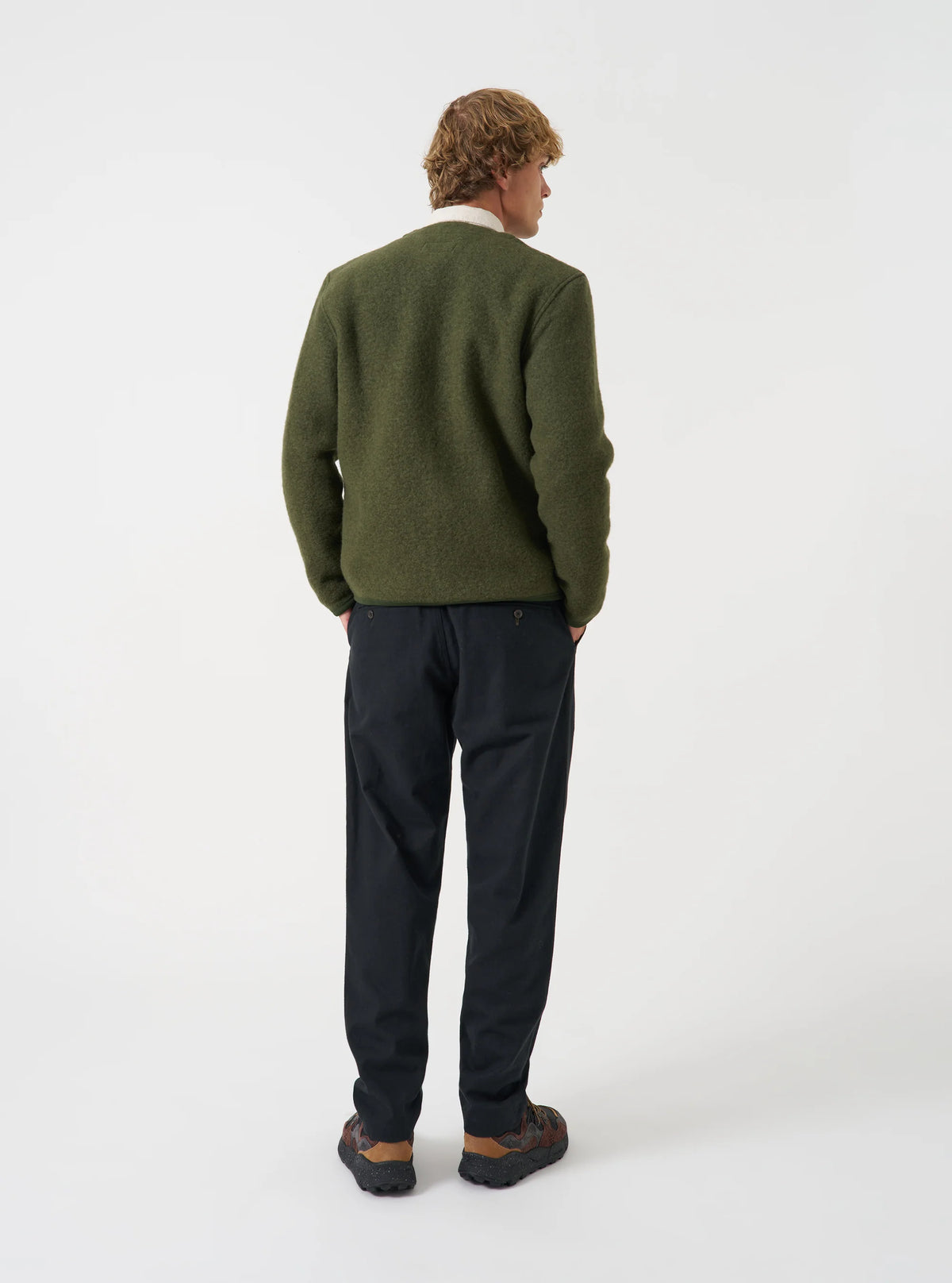 Universal Works Wool Fleece Cardigan Olive