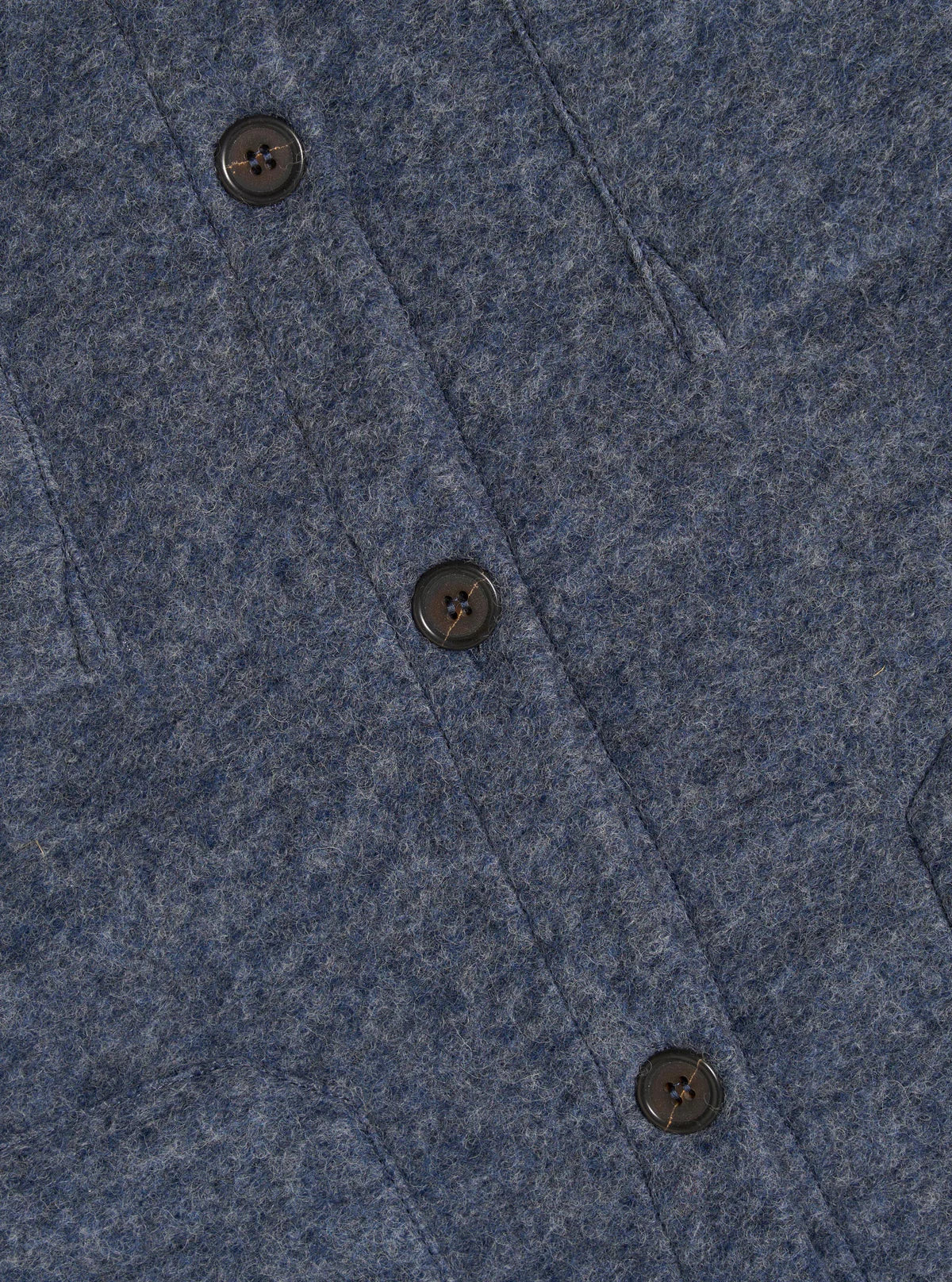 Universal Works Wool Fleece Cardigan Slate Blue