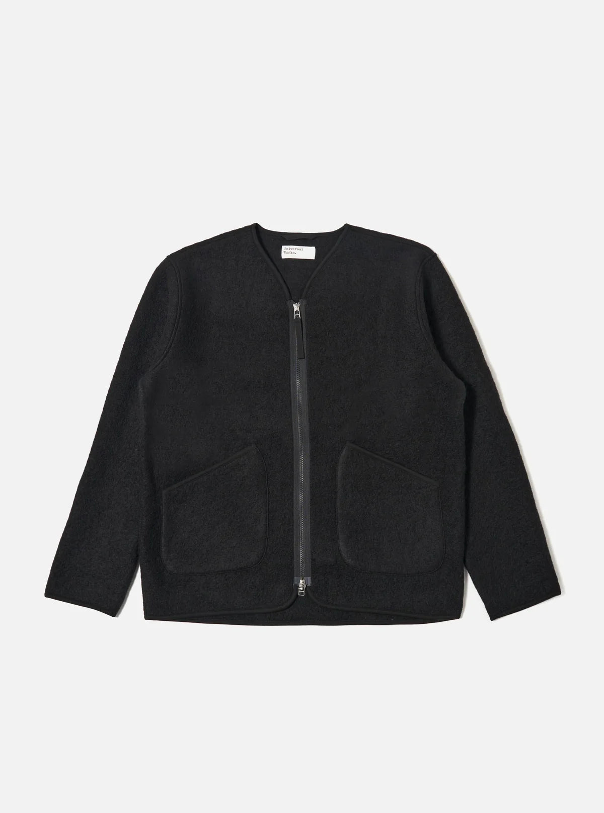 Universal Works Wool Fleece Zip Liner Jacket Black