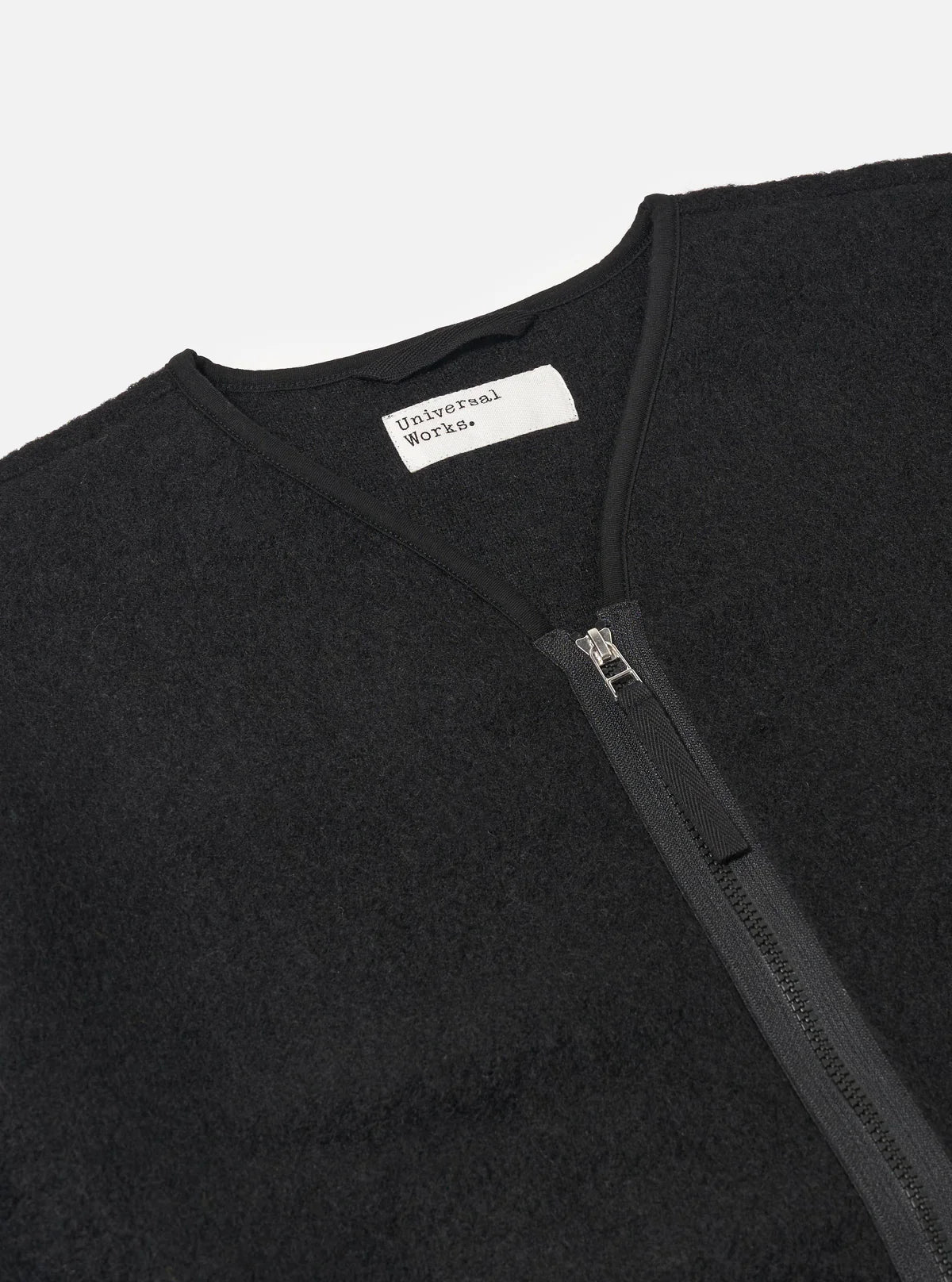 Universal Works Wool Fleece Zip Liner Jacket Black