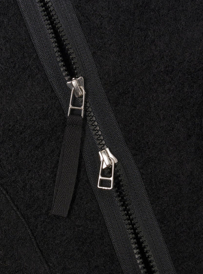 Universal Works Wool Fleece Zip Liner Jacket Black