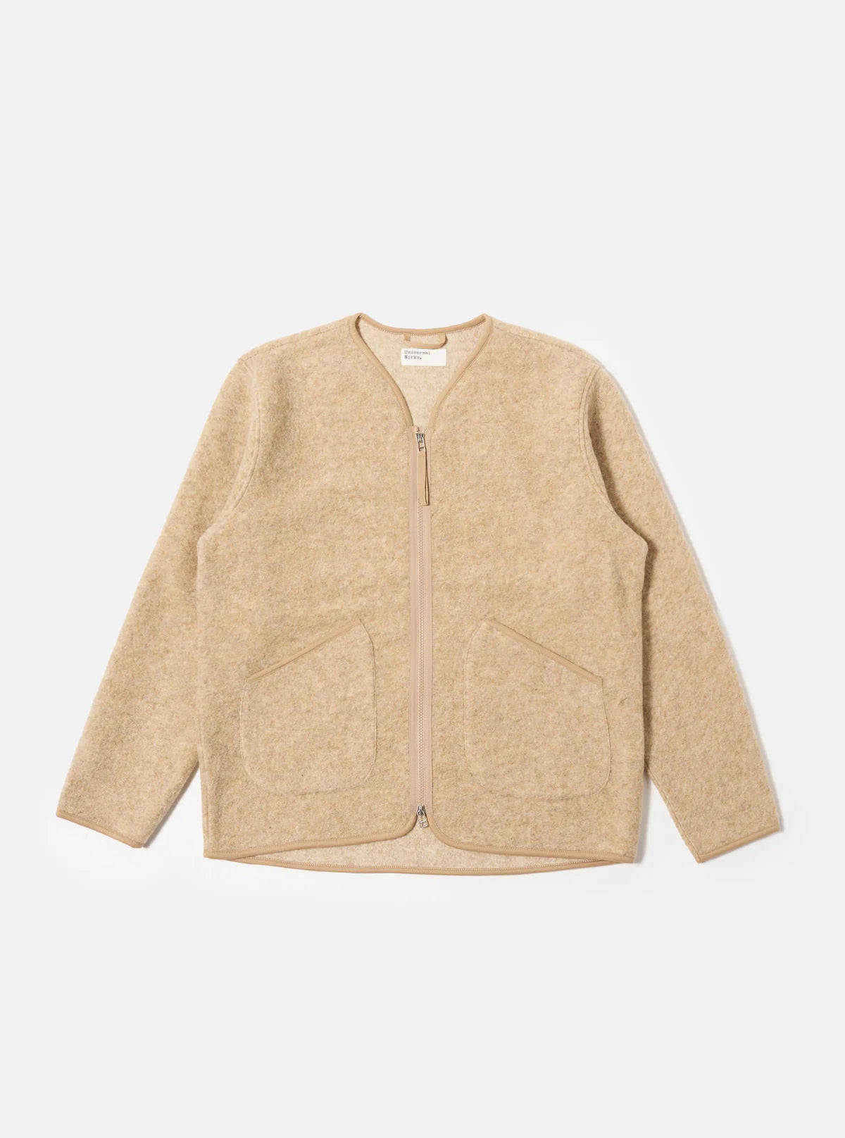 Universal Works Wool Fleece Zip Liner Jacket Fawn