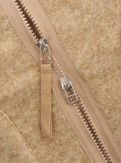 Universal Works Wool Fleece Zip Liner Jacket Fawn