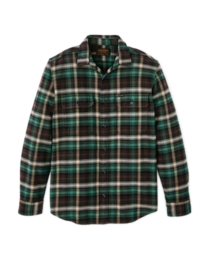 Filson Vintage Flannel Work Shirt Brown Cream Multi Plaid
