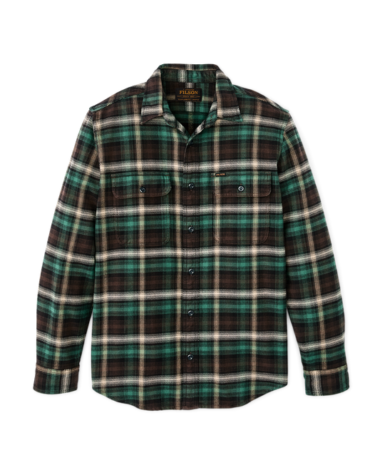 Filson Vintage Flannel Work Shirt Brown Cream Multi Plaid