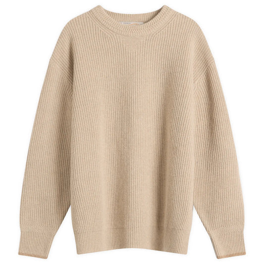 FrizmWORKS Patch Round Knit Crewneck Oateal