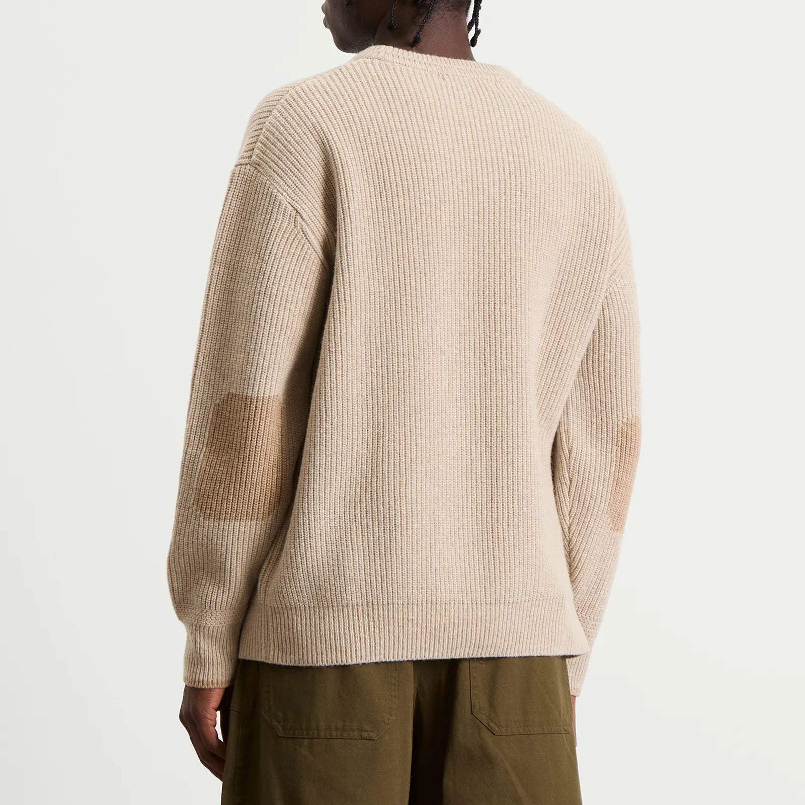 FrizmWORKS Patch Round Knit Crewneck Oateal