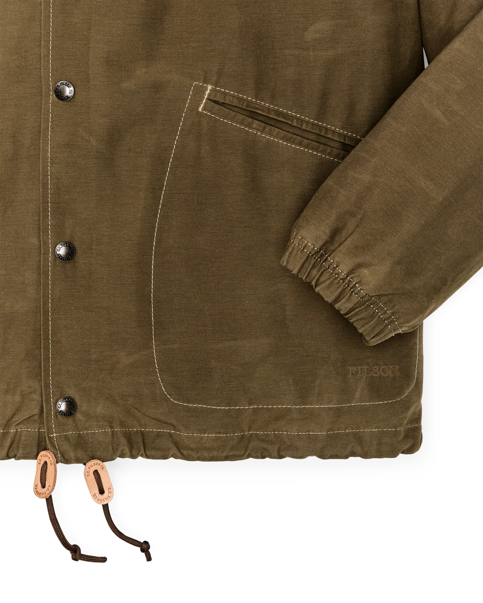 Filson Dry Wax Windbreaker Military Olive