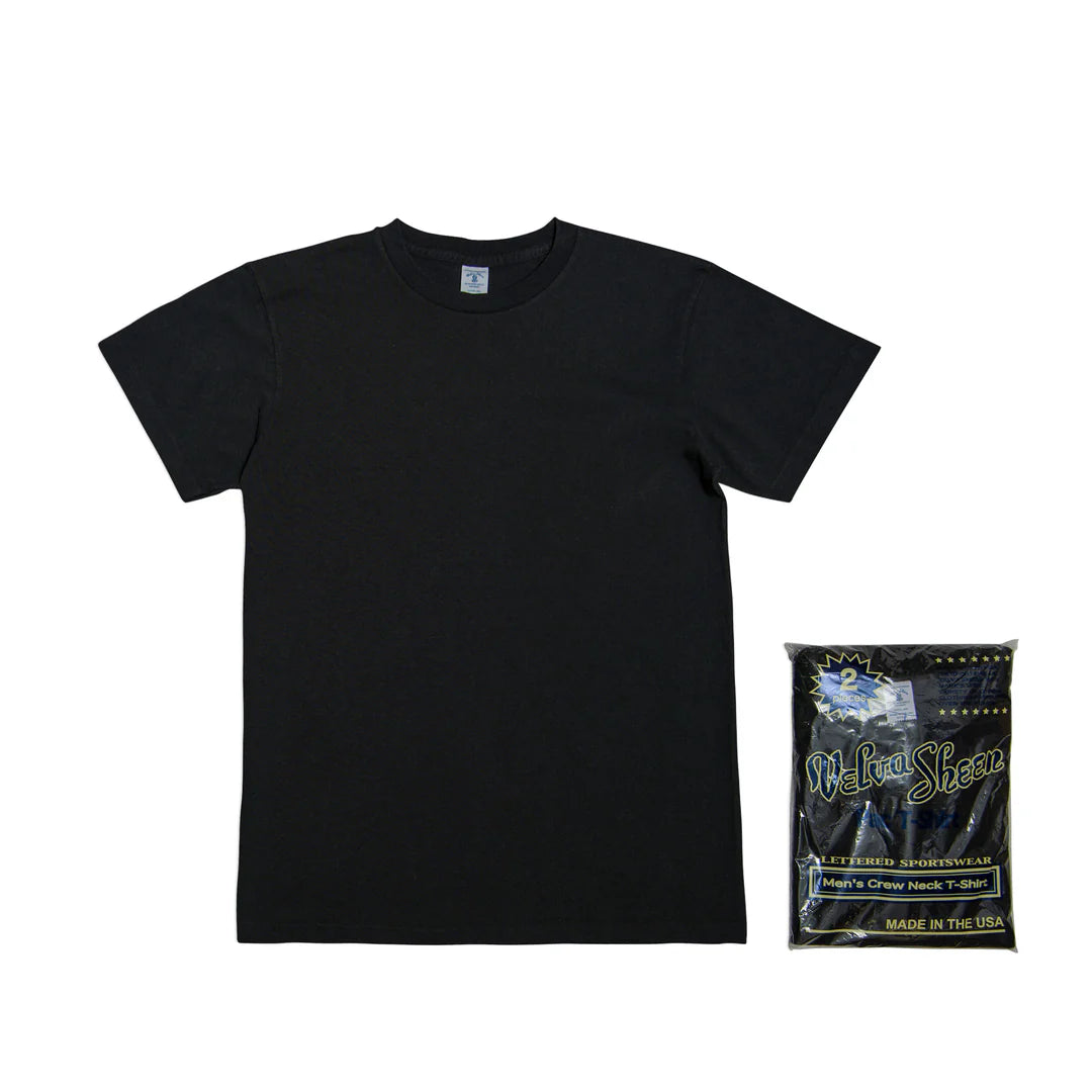 Velva Sheen Short Sleeve Crew Neck Tee (2 shirts pac tee) Black