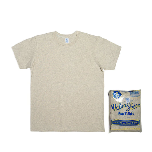 Velva Sheen Short Sleeve Crew Neck Tee (2 shirts pac tee) Oatmeal