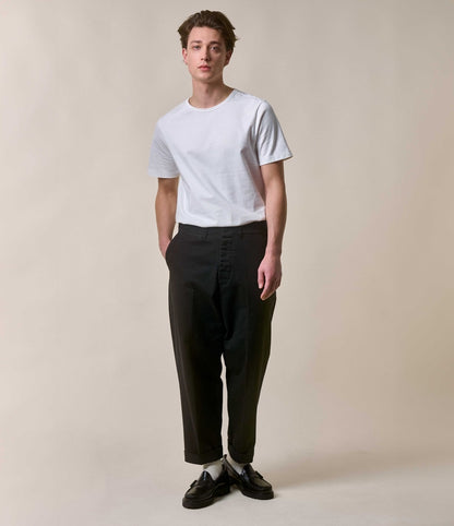 Merz B. Schwanen 215 2-Thread Organic Cotton Crew Neck Tee White