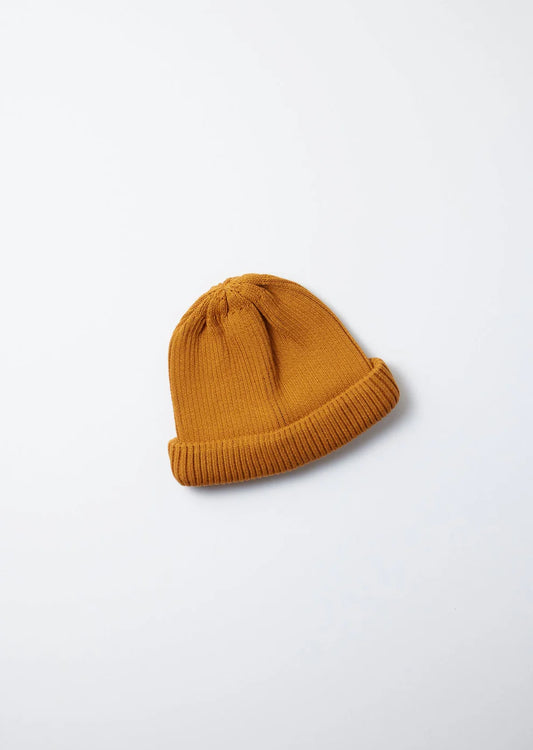 RoToTo Cotton Roll Up Beanie Dark Yellow