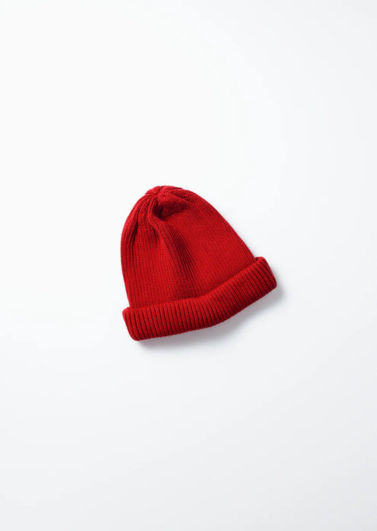 Cotton Roll Up Beanie Red