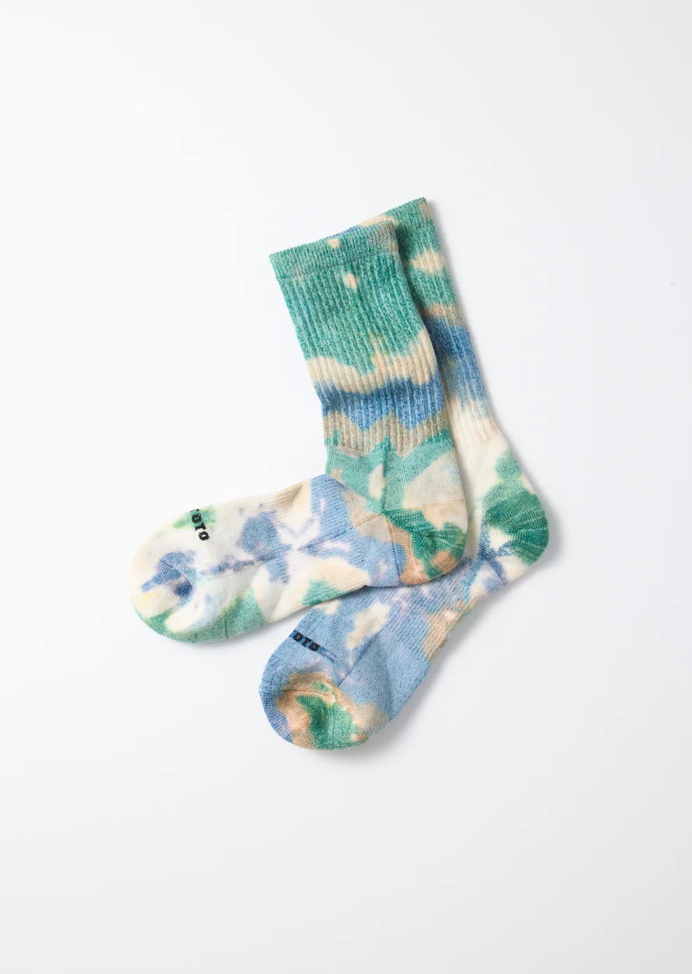 ROTOTO ALLROUNDER Merino Crew Tie Dye Green/Blue