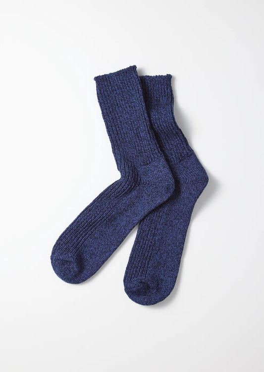 ROTOTO Recycled Cotton Marl Sock Navy