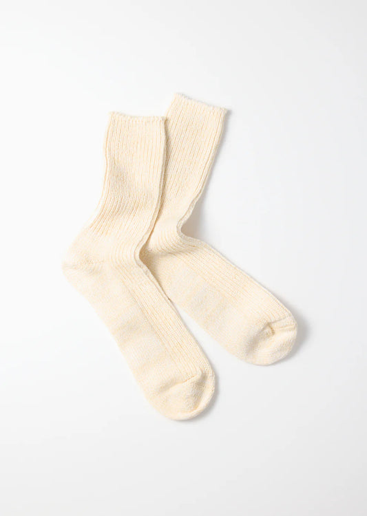 ROTOTO Recycled Cotton Marl Sock Raw White