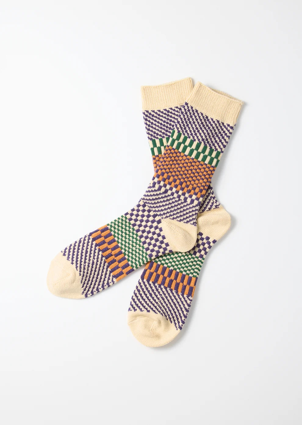 ROTOTO Check & Step Socks Blueberry