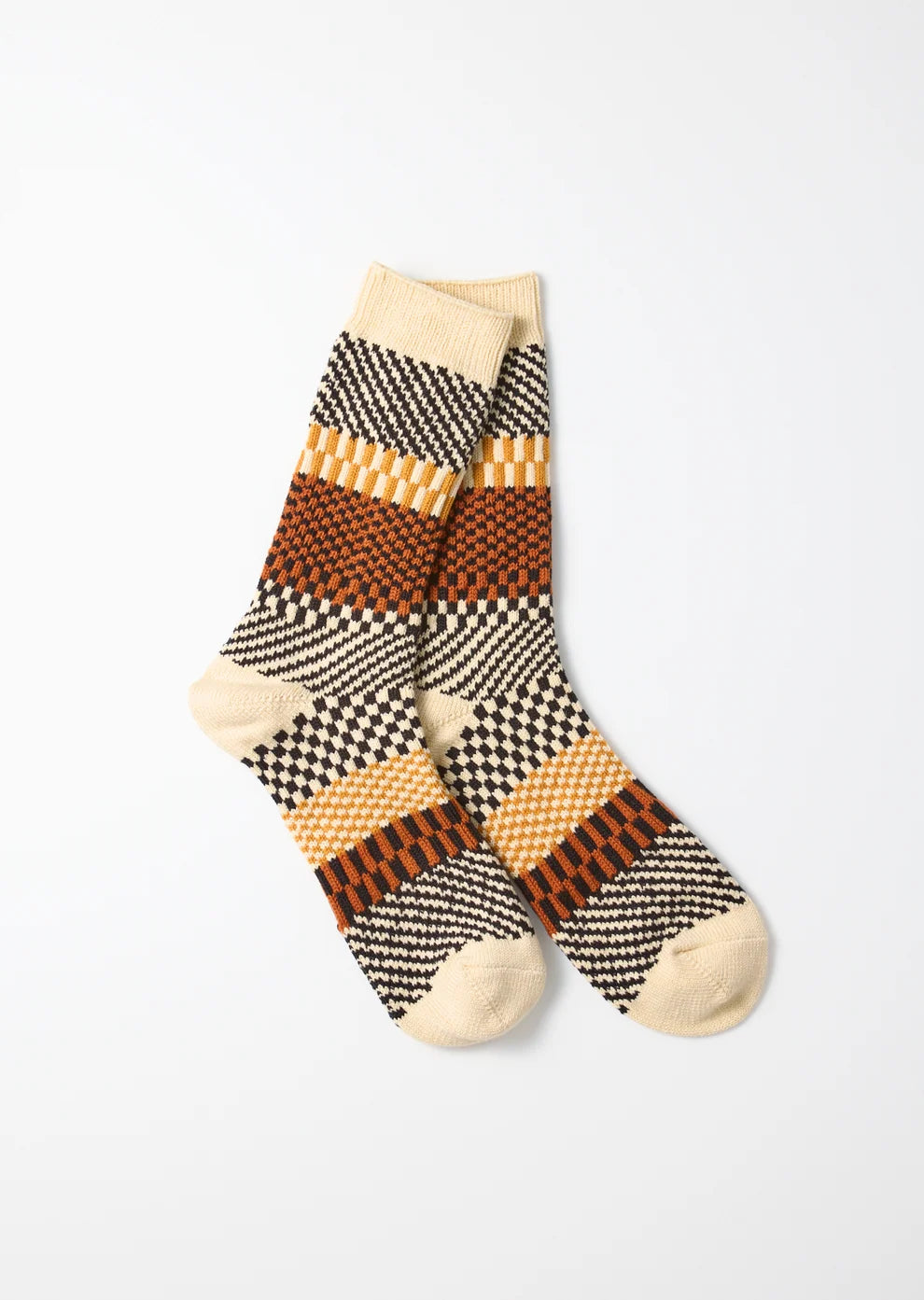ROTOTO Check & Step Socks Black