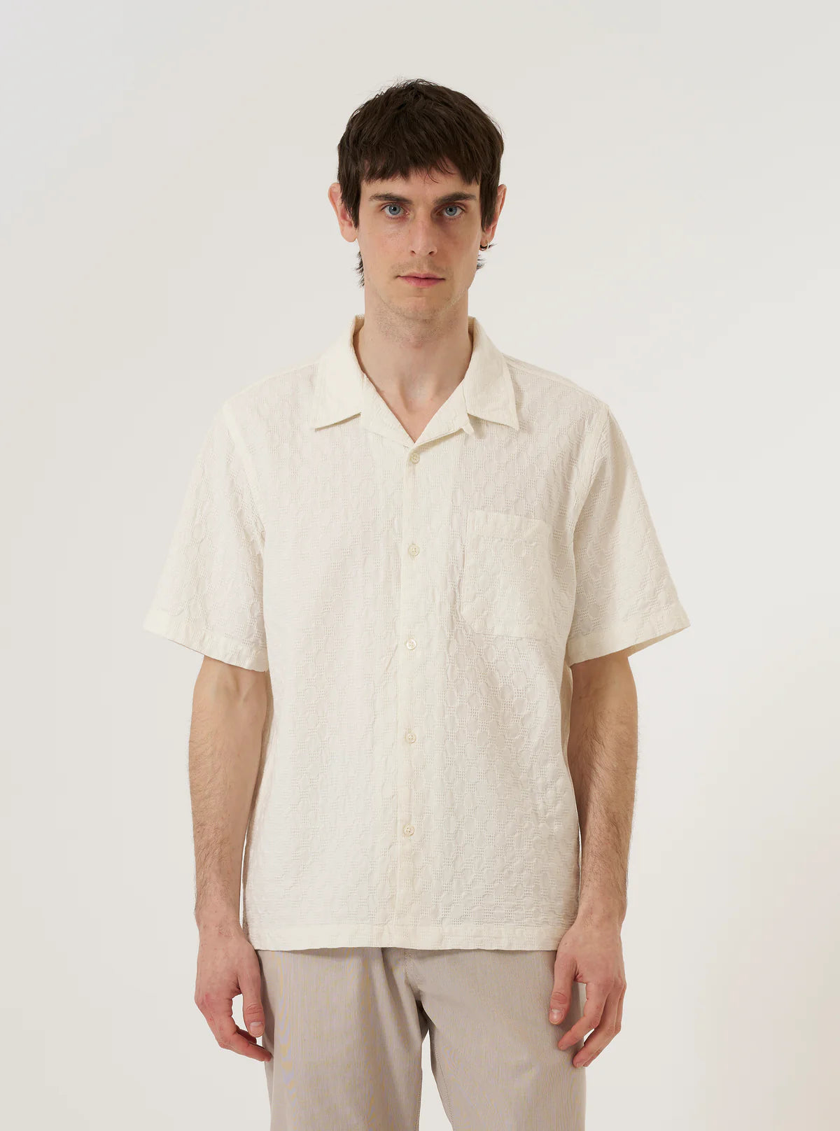 Universal Works Ecru Dot Waffle Road Shirt