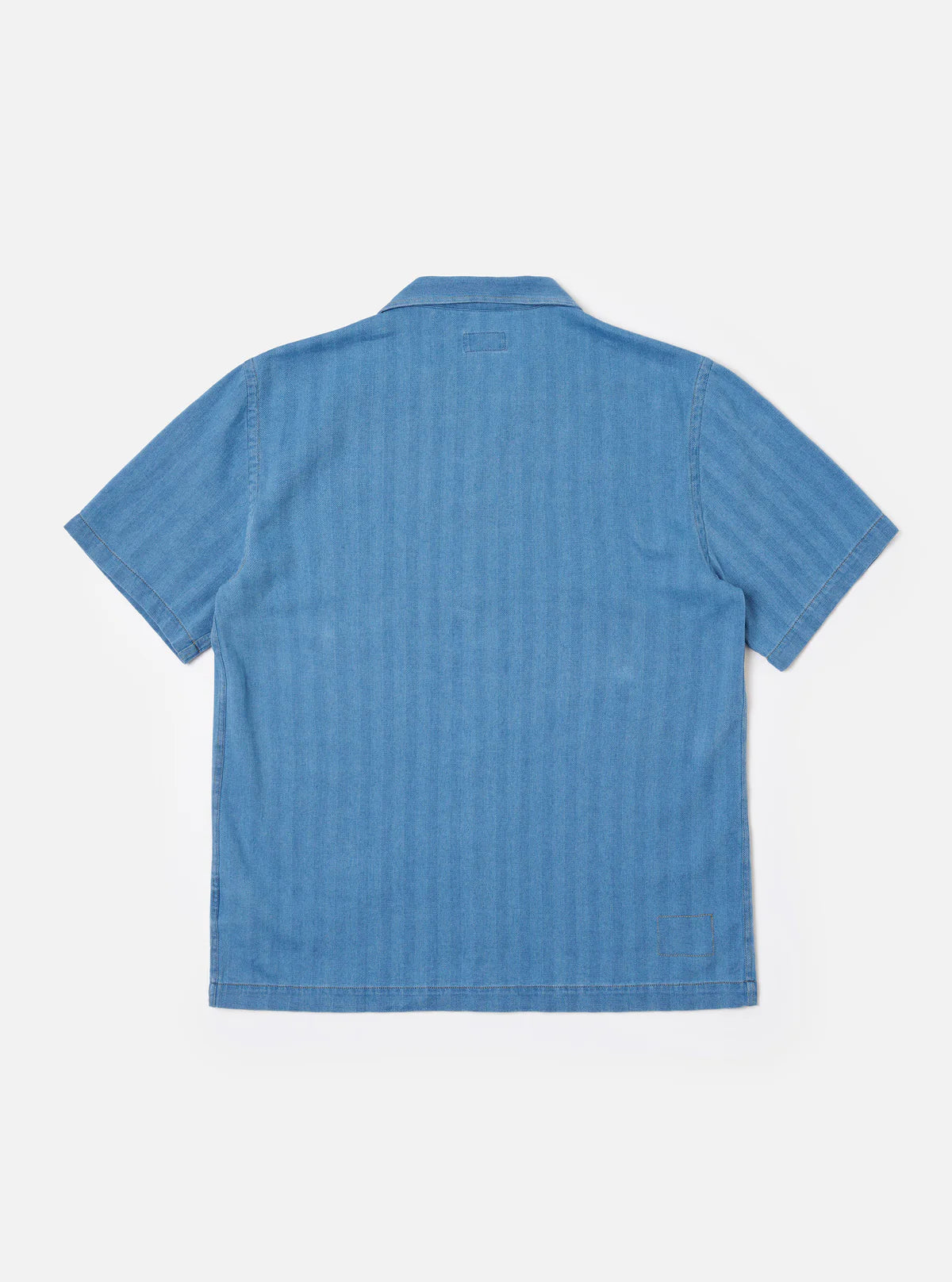 Universal Works Washed Indigo Recycled Herringbone Road Shirt