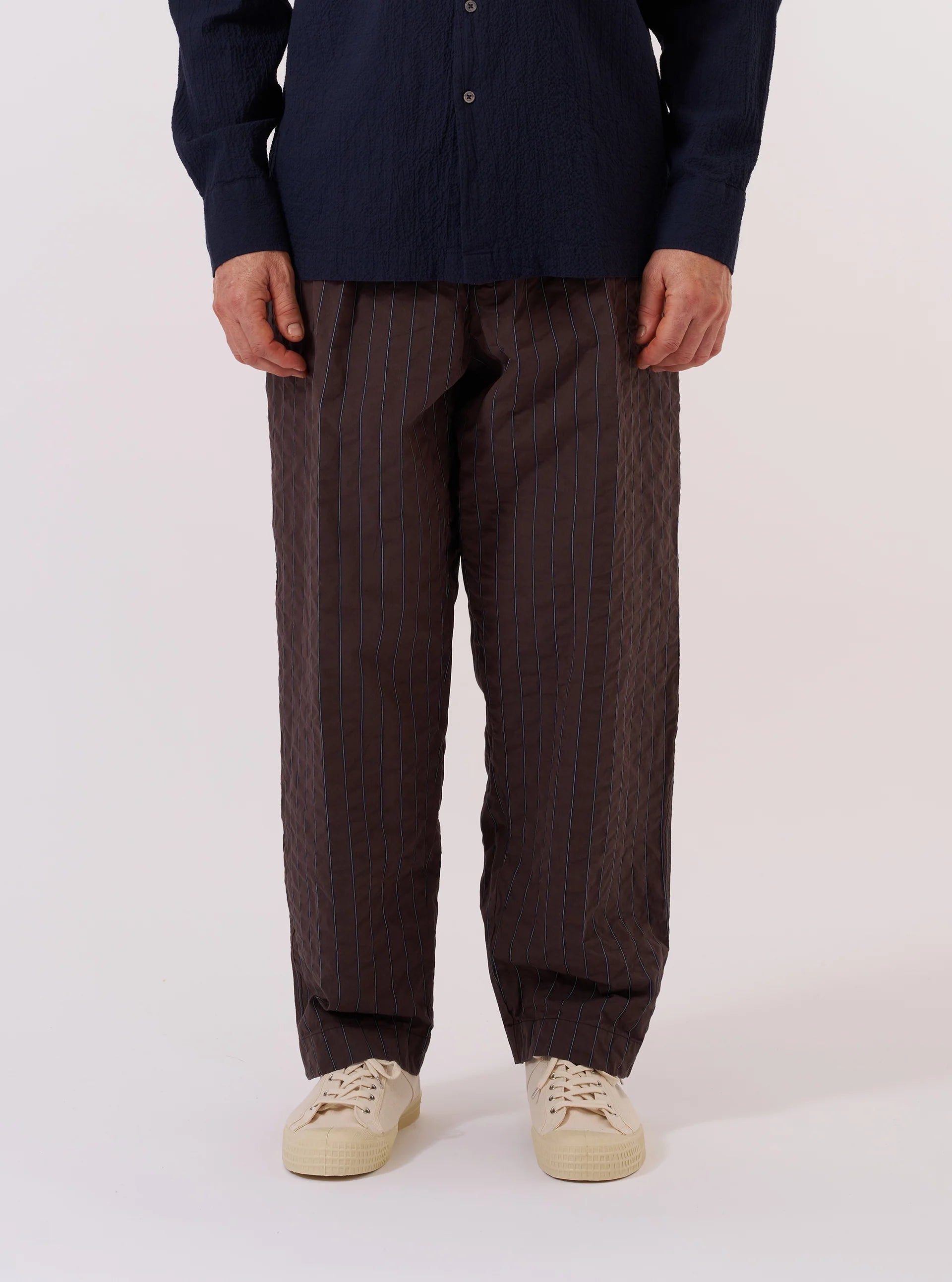 Universal Works Brown Chester Stripe Oxford Pant
