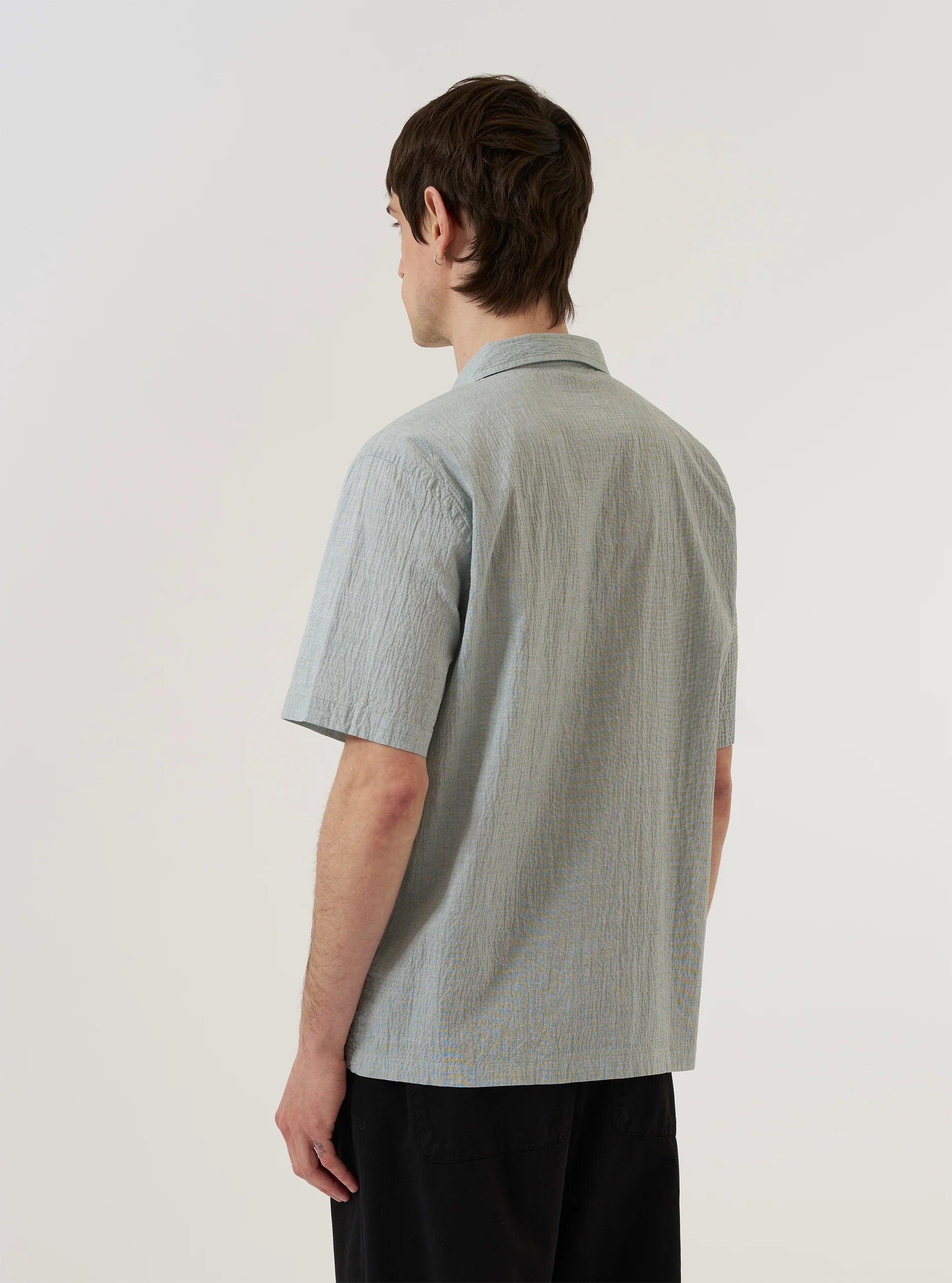 Universal Works Green Seersucker Road Shirt