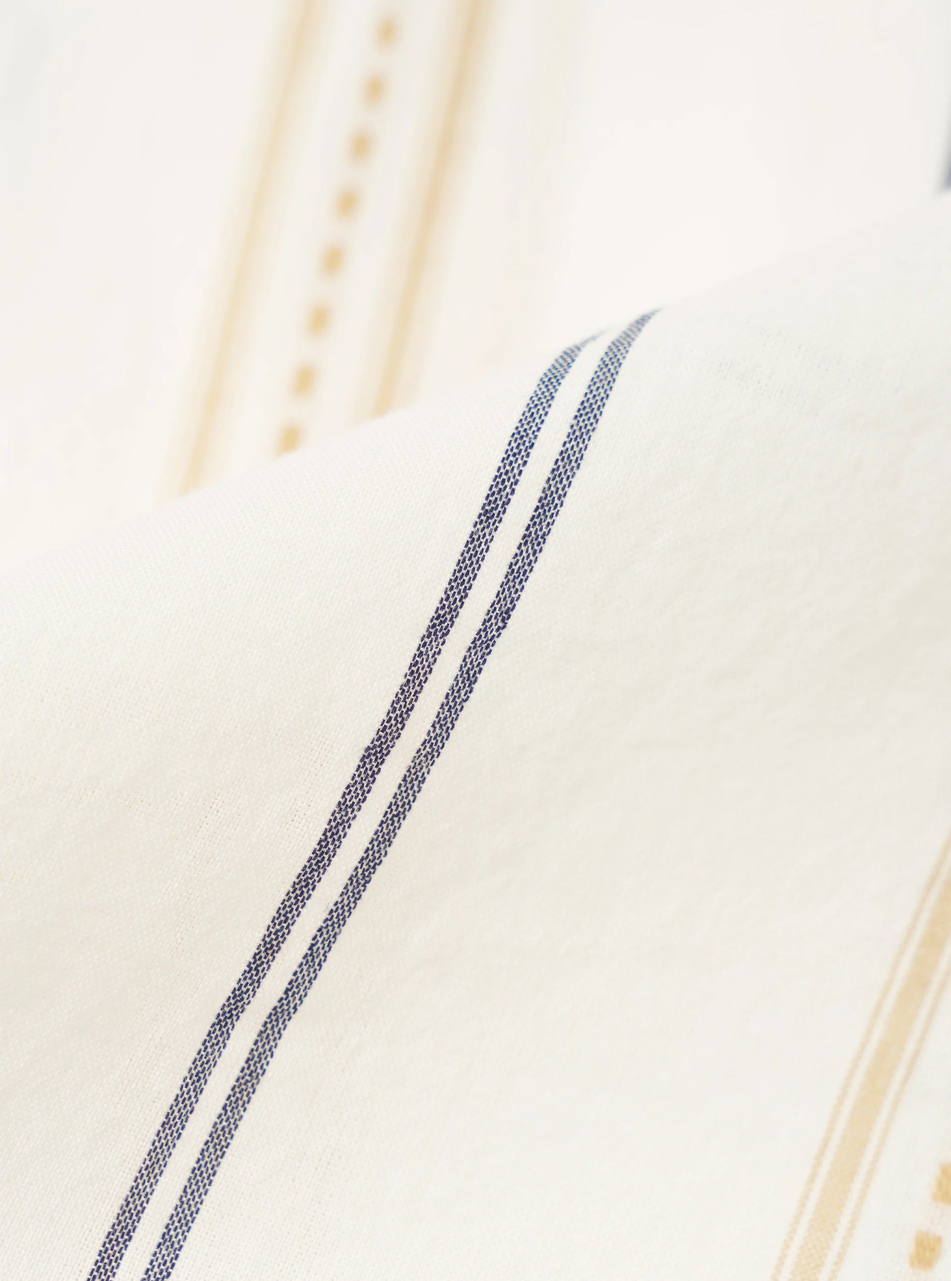 Universal Works Ecru/Navy/Sand Stripe Road Shirt