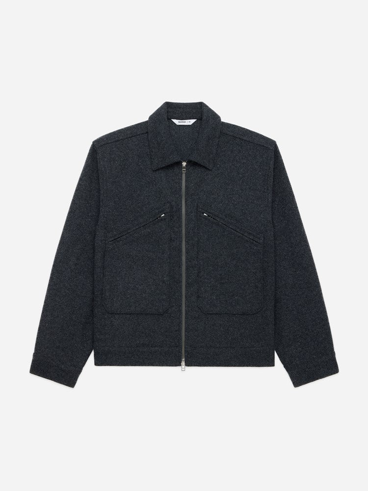 3sixteen Cycling Jacket Charcoal Melton Wool