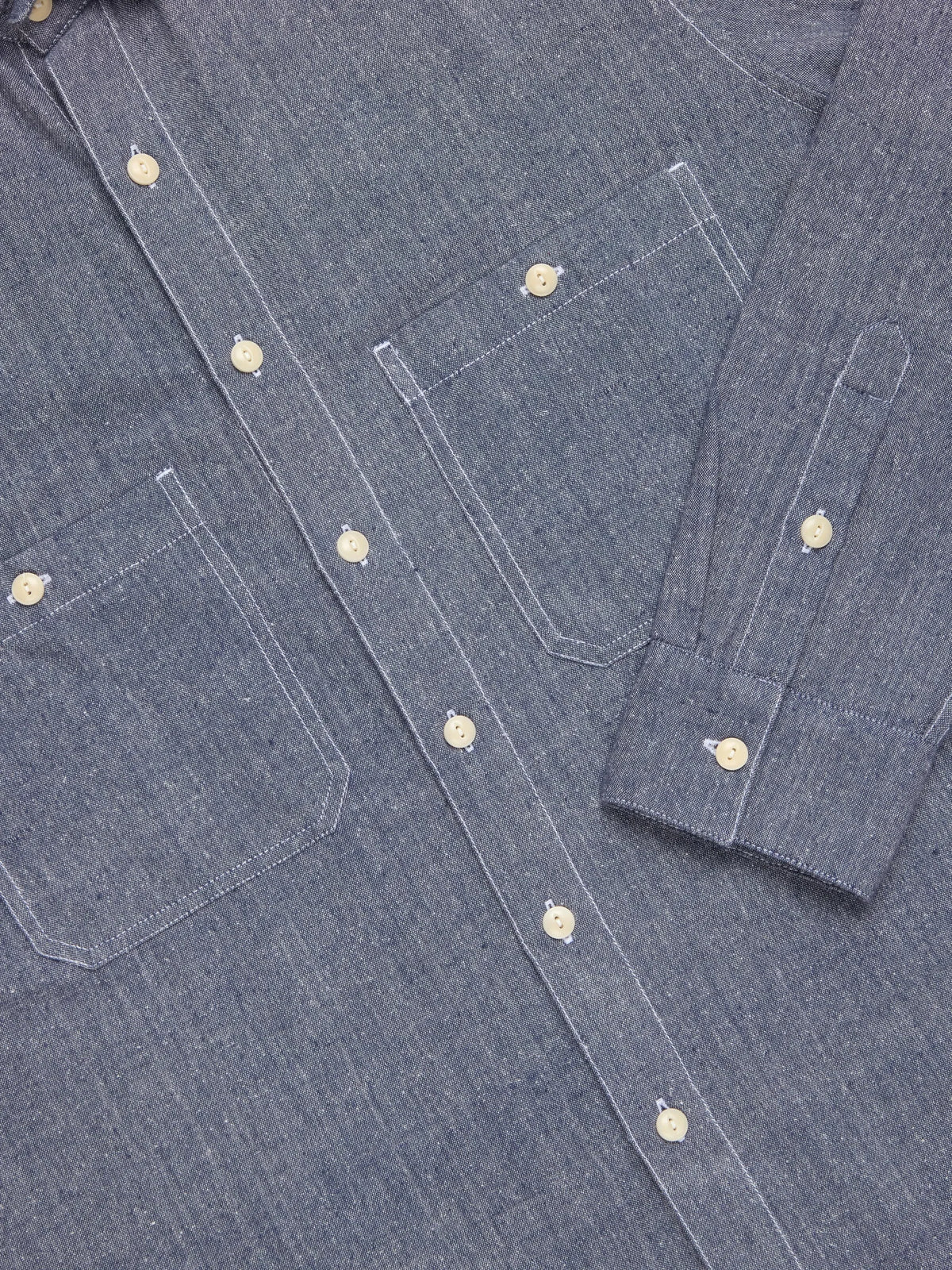 3sixteen Utility Chambray Shirt Handloom Silk Khadi