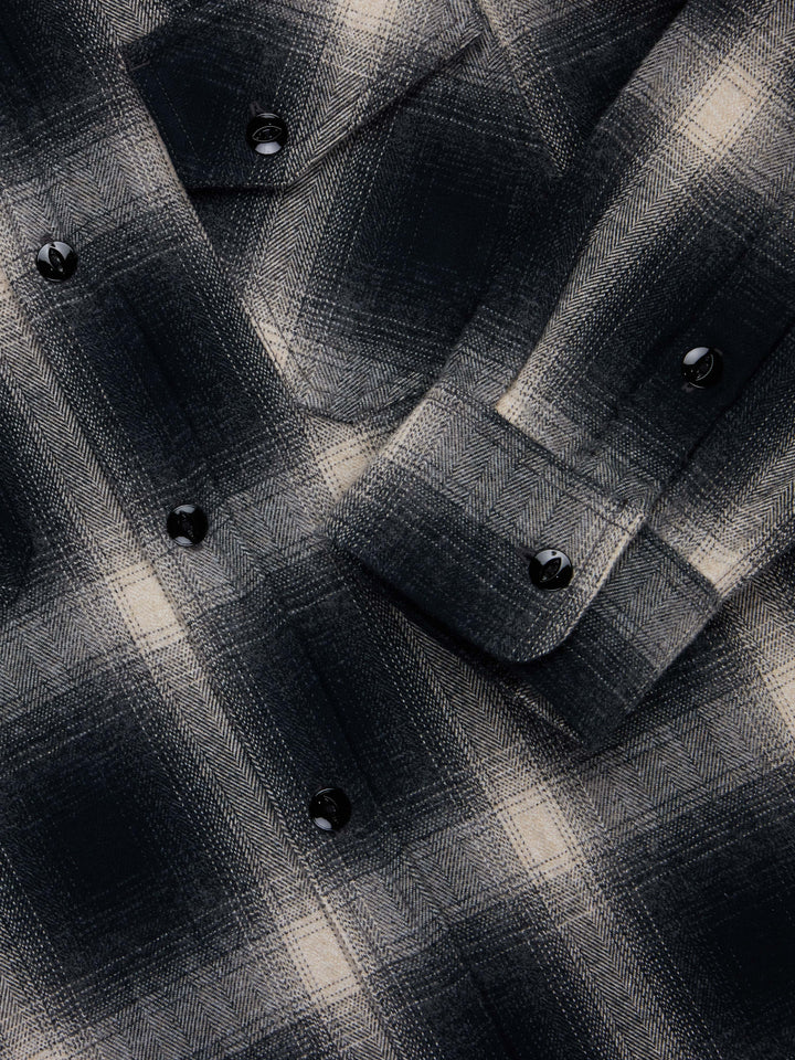 3sixteen Crosscut Flannel Black Ombre Plaid
