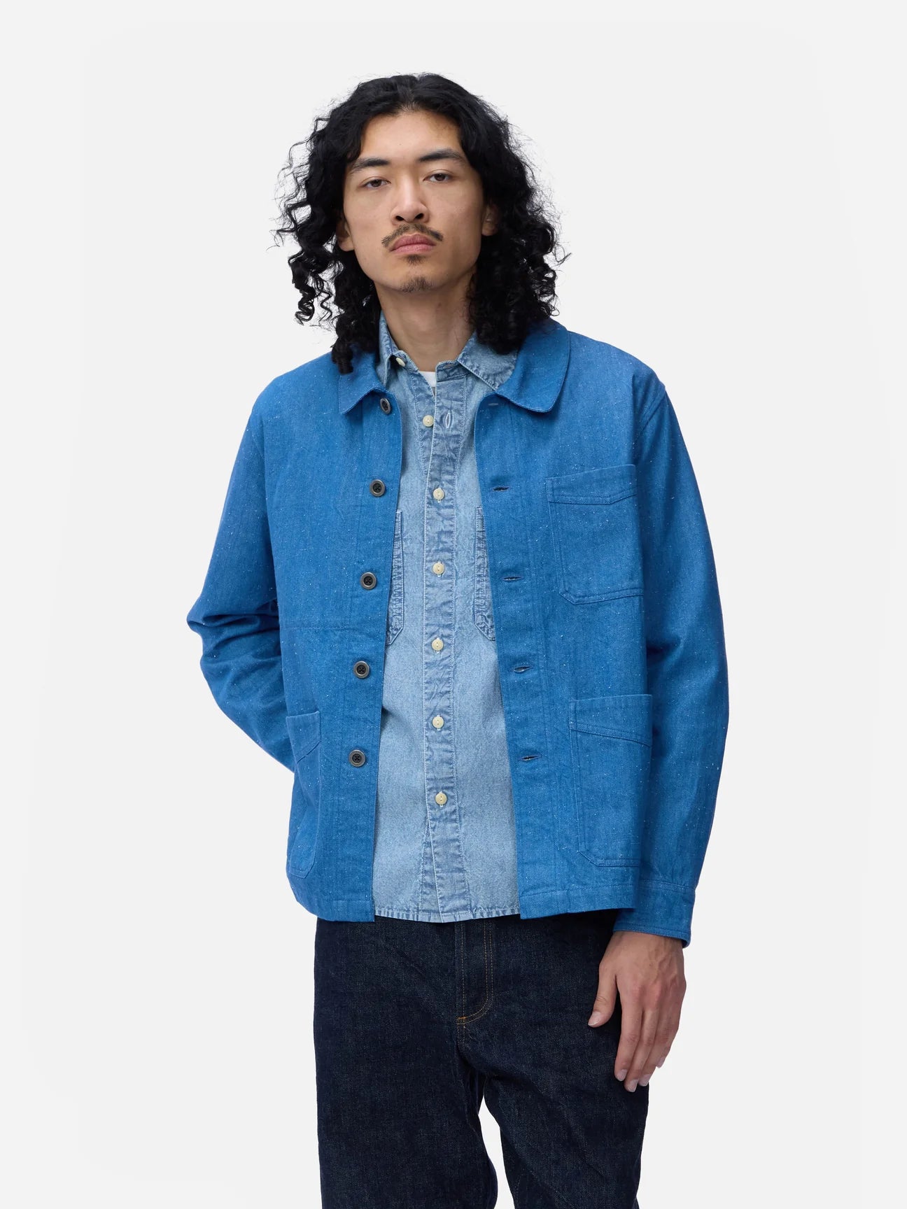 3sixteen French Work Jacket Light Indigo 3sixteen French Work Jacket Light Indigo