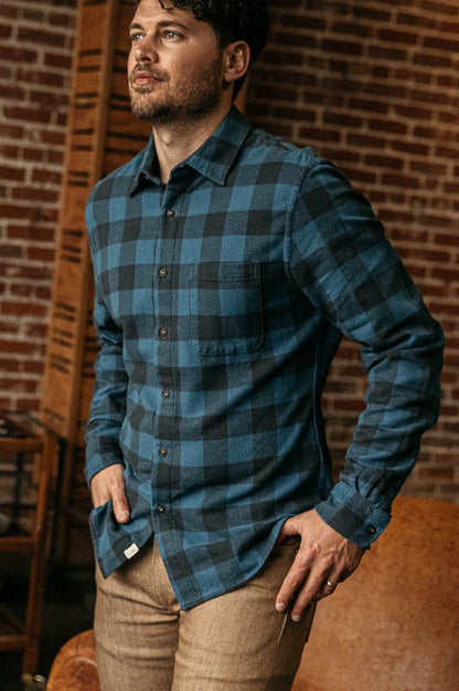 Hiroshi Kato Ripper Long Sleeve Shirt Blue Check