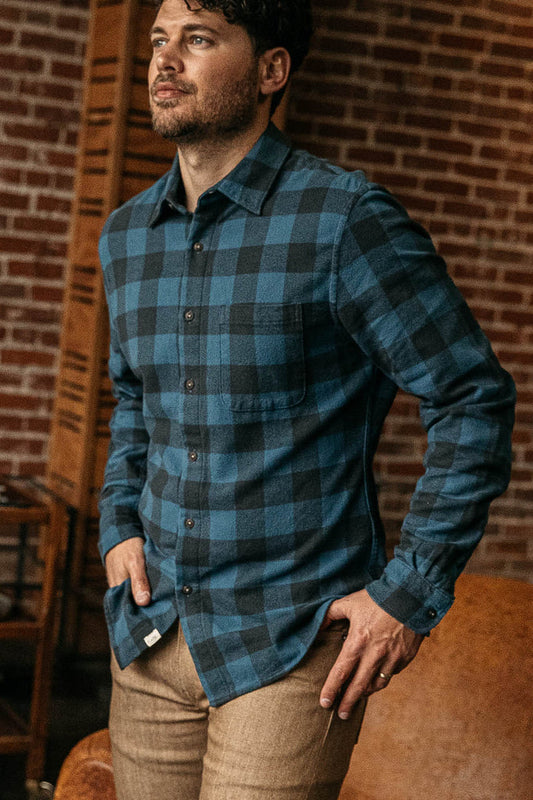 Hiroshi Kato Ripper Long Sleeve Shirt Blue Check