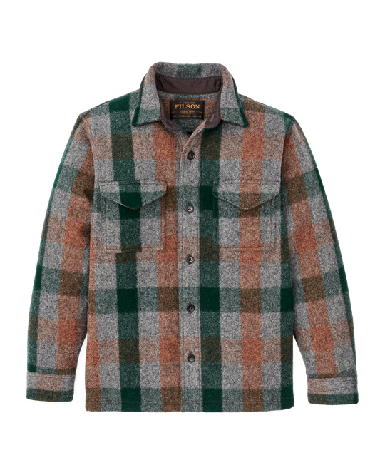 Filson Wool Jac-Shirt Green/Orange/Gray Plaid