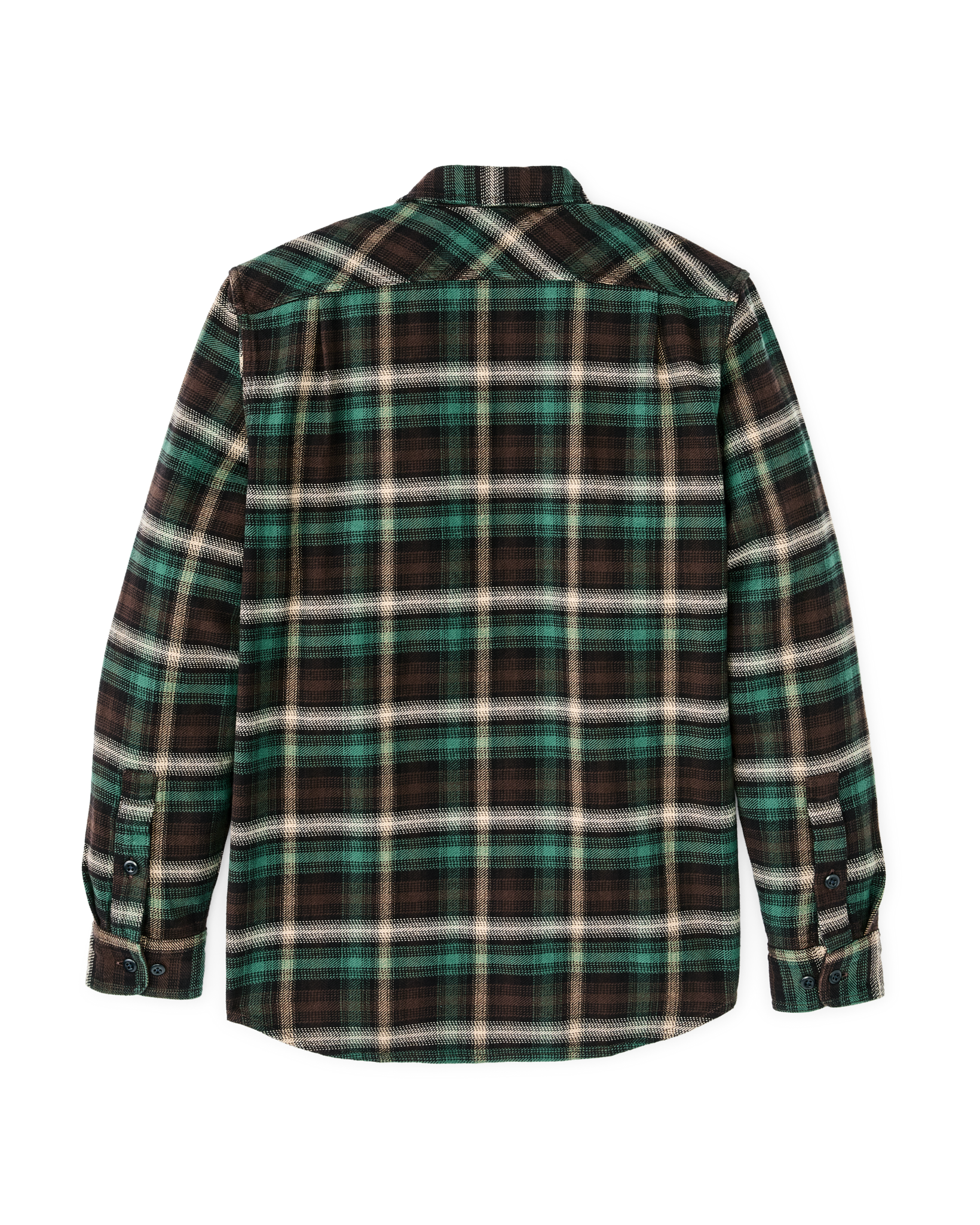 Filson Vintage Flannel Work Shirt Brown Cream Multi Plaid