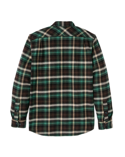 Filson Vintage Flannel Work Shirt Brown Cream Multi Plaid