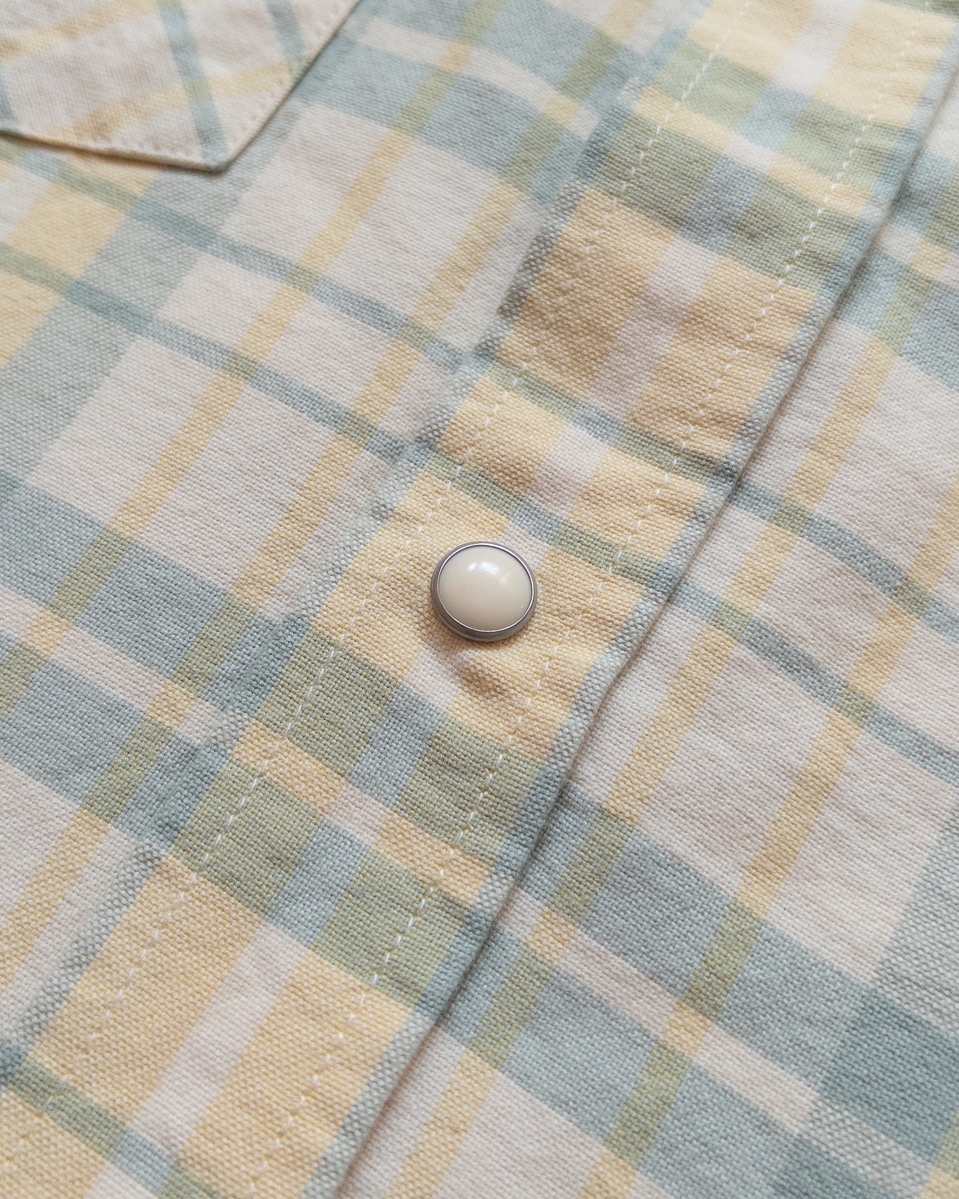 Wythe Oxford Cloth Pearlsnap shirt Sage/Sunflower