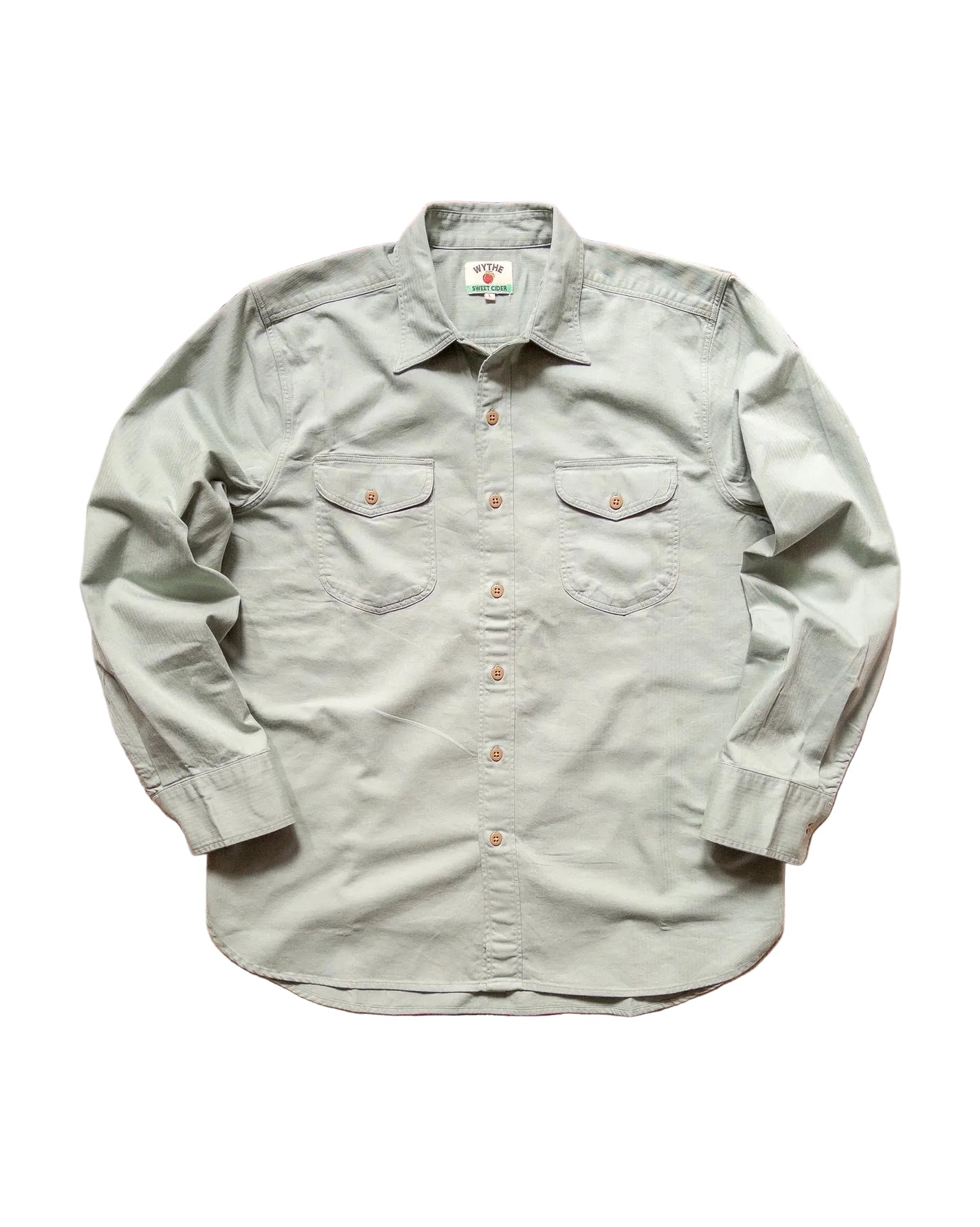 Wythe Cotton HBT Officer's Shirt Sage