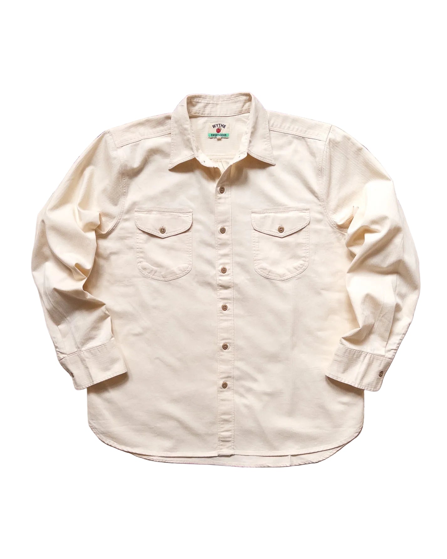 Wythe Cotton HBT Officer's Shirt Buttermilk