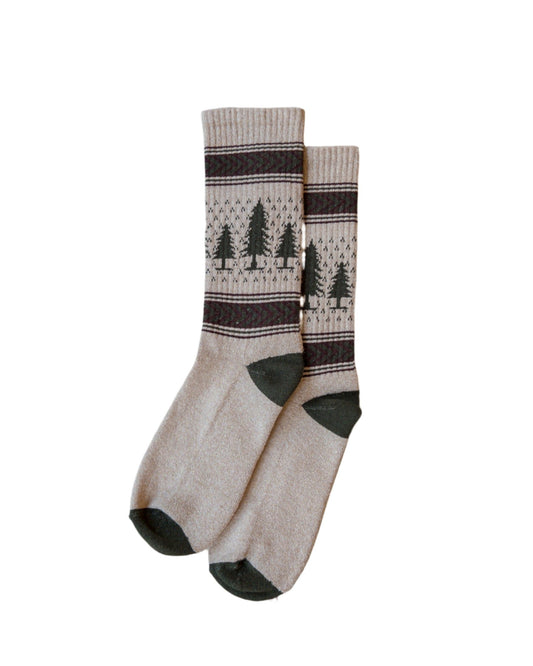 Wythe Evergreen Pines Recycled Cotton Camp Socks