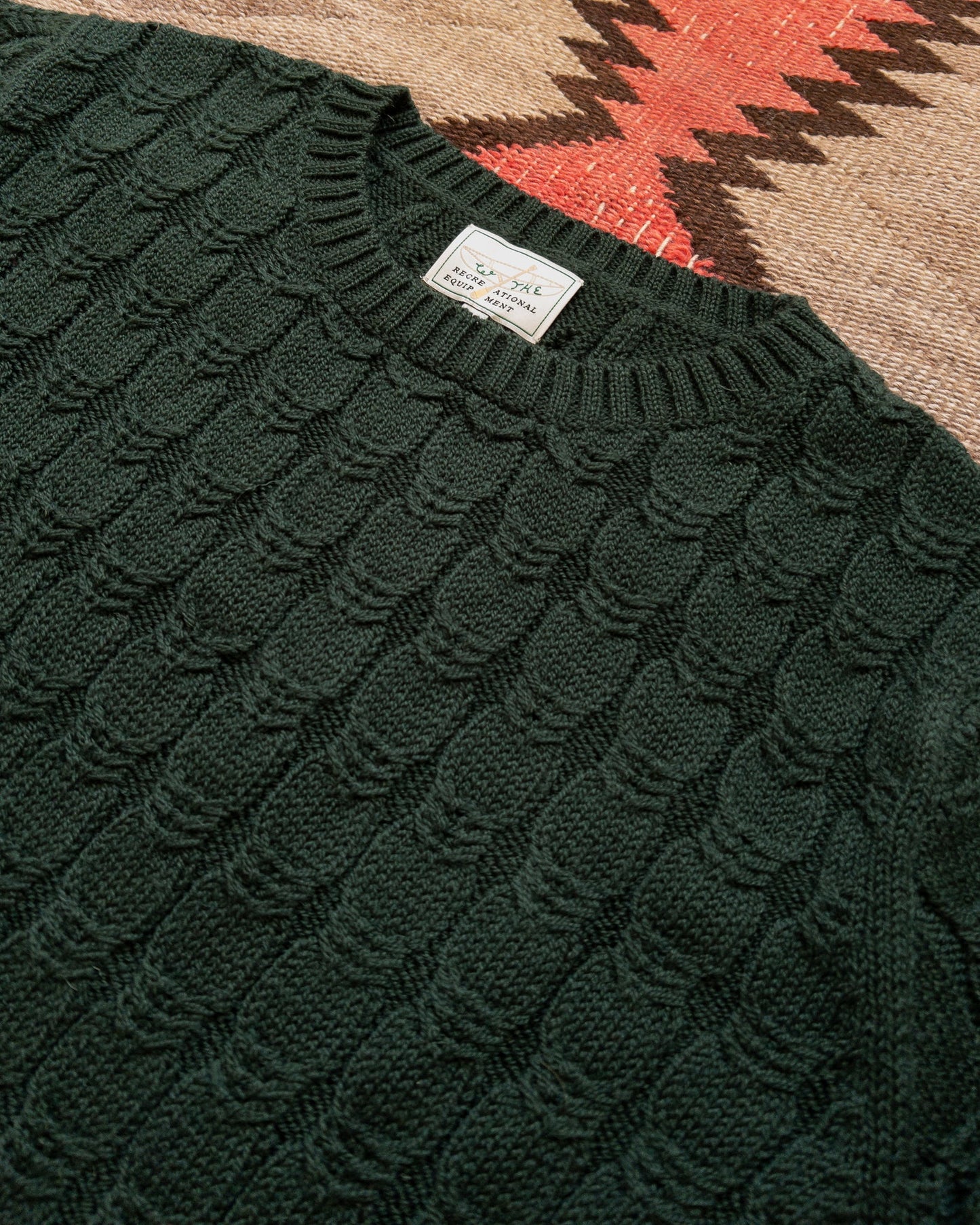 Wythe Highland Cableknit Sweater Evergreen