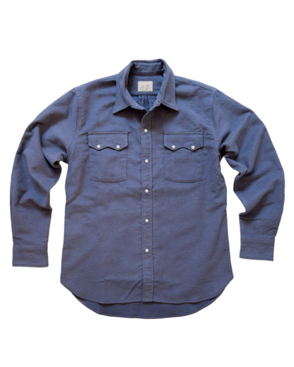 Wythe Moleskin Pearlsnap Shirt Navy