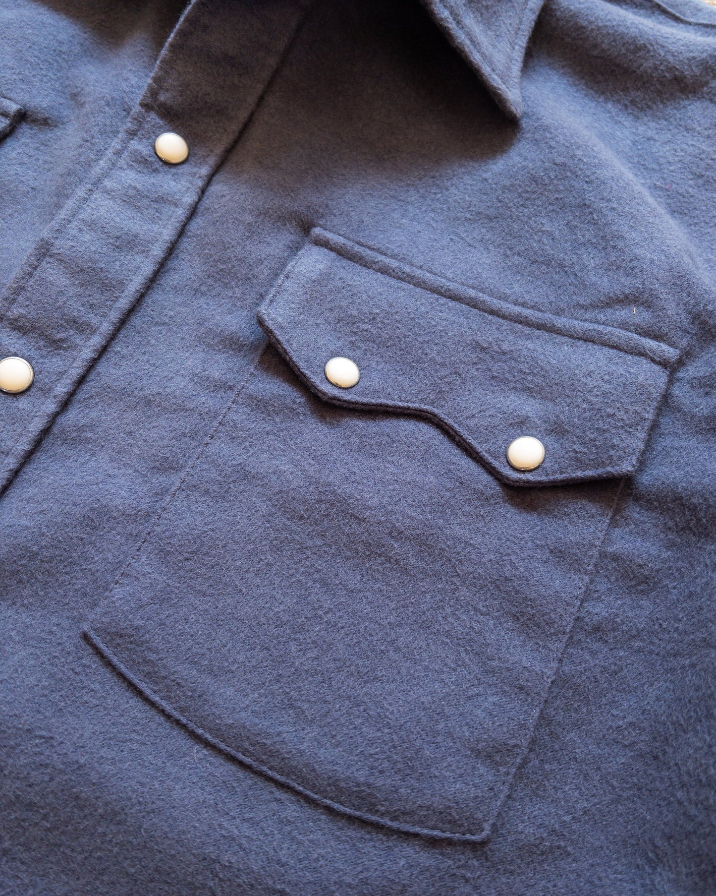 Wythe Moleskin Pearlsnap Shirt Navy