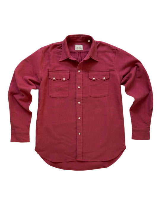 Wythe Moleskin Pearlsnap Shirt Bordeaux